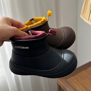 男女童加厚短靴 冬季 丑萌大头户外抗寒防水儿童雪地靴女款 2025新款
