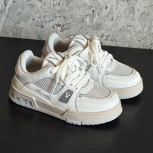 休闲板鞋 亲子透气单网儿童潮酷运动鞋 2026春夏青少年男女童小白鞋