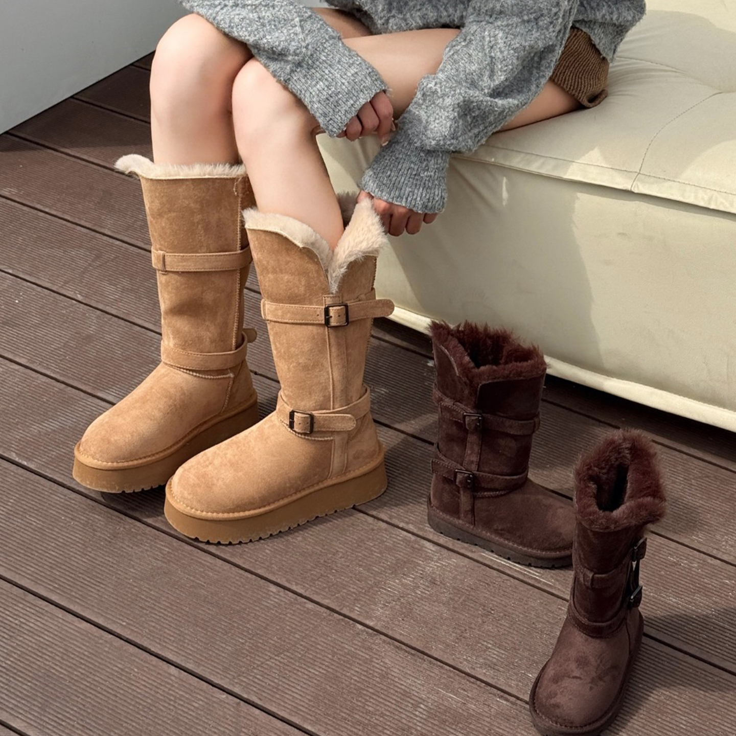 【全网热销】亲子加厚长筒雪地靴