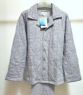 棉花堡家居服男士冬装夹棉睡衣三层加厚舒适柔软宽松纯棉冬季套装