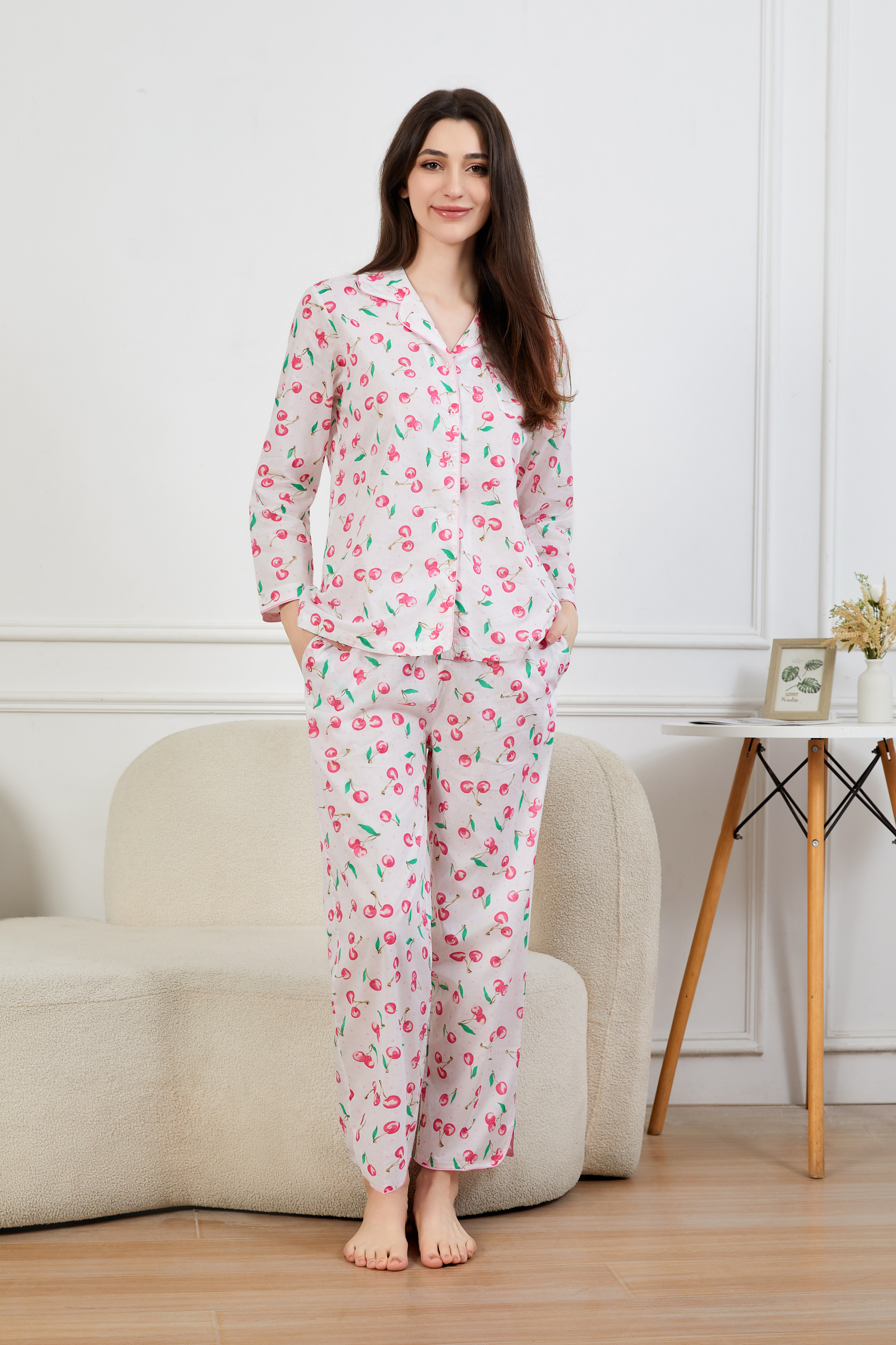 春夏季梭织睡衣棉花堡女柔软亲肤