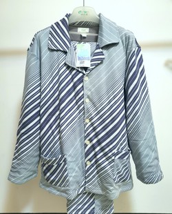 棉花堡家居服男士冬装加厚夹棉睡衣套装睡袍格子舒适柔软宽松薄棉
