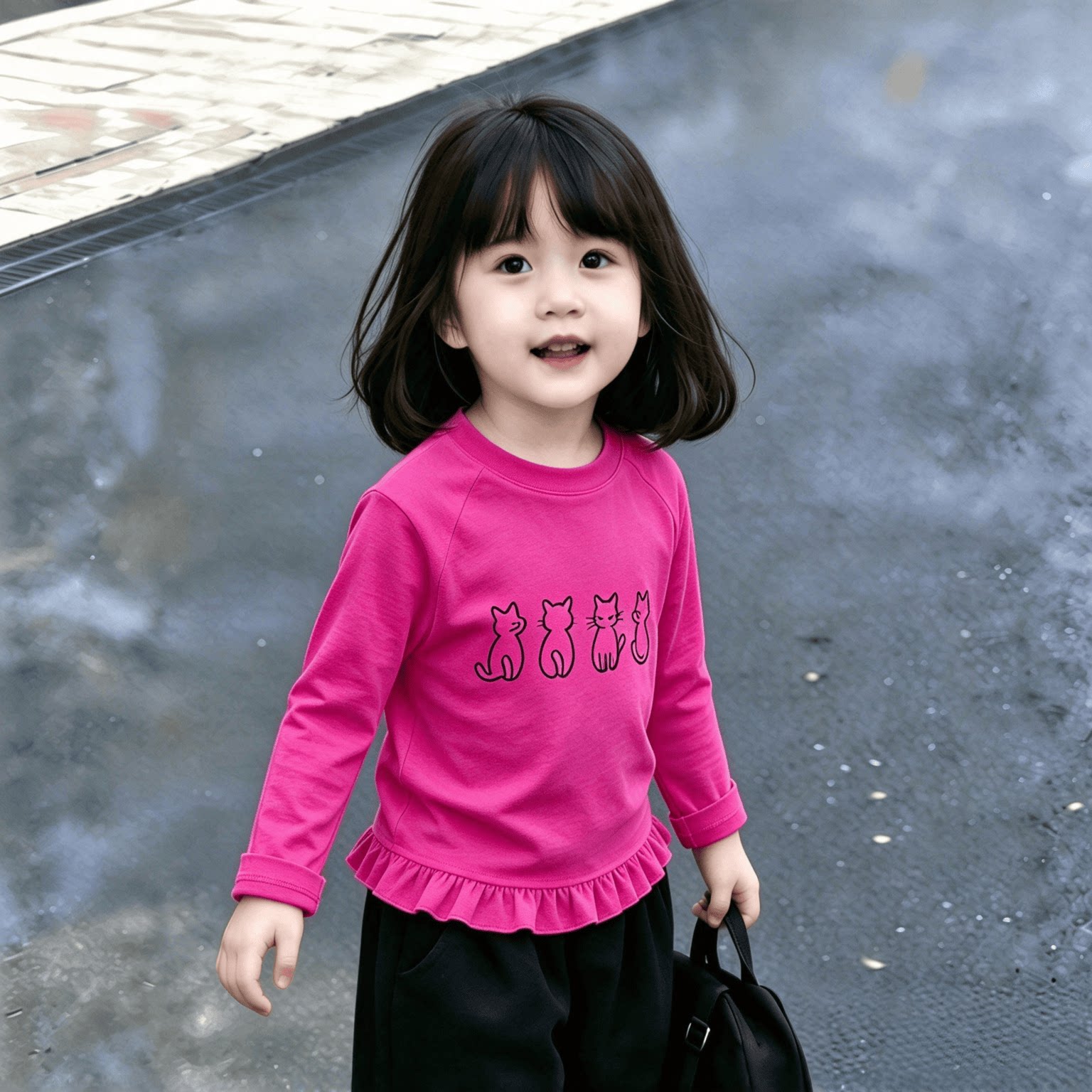 童装婴幼儿长袖T恤春秋季荷叶花边新款女宝宝百搭上衣女童娃娃衫
