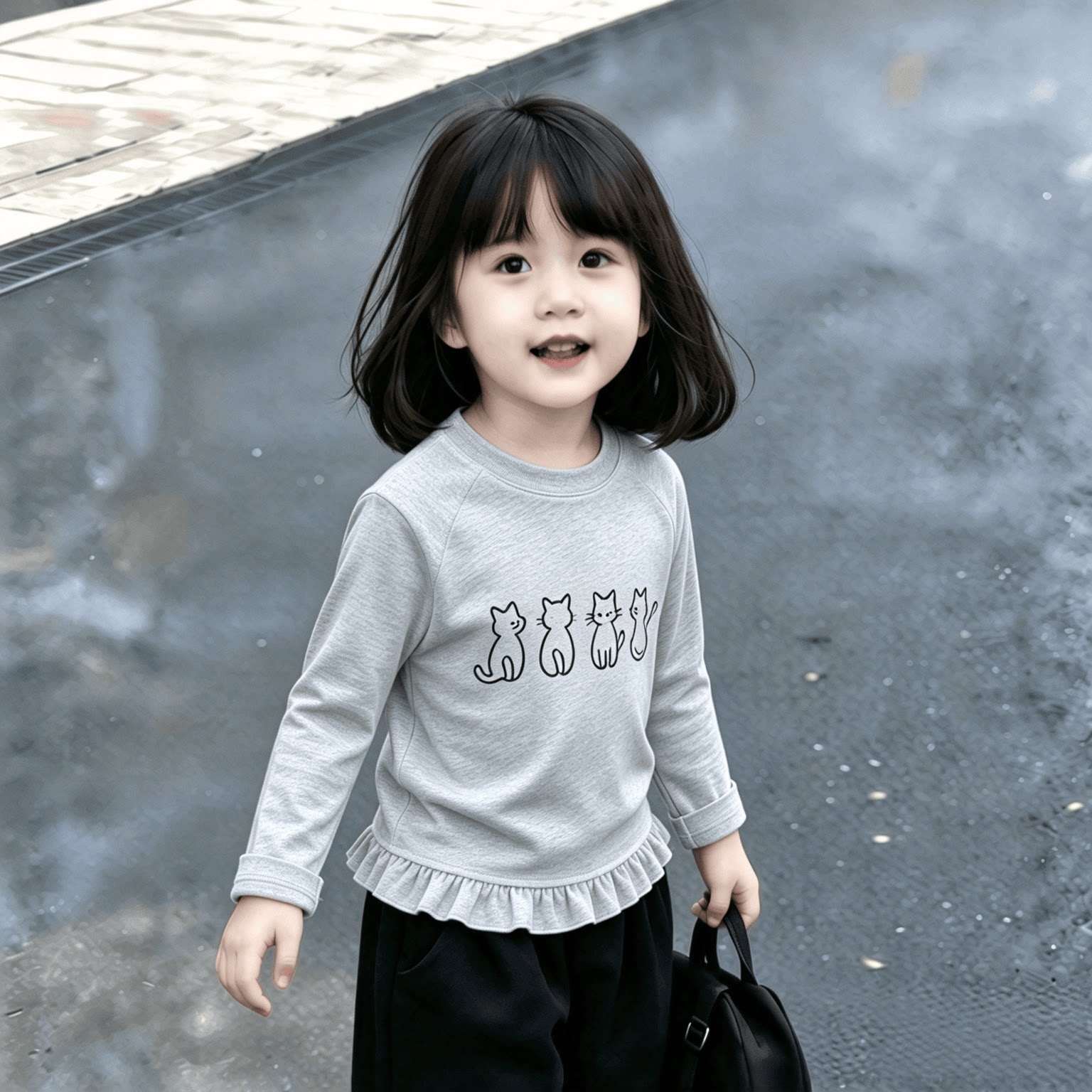 童装婴幼儿长袖T恤春秋季荷叶花边新款女宝宝百搭上衣女童娃娃衫