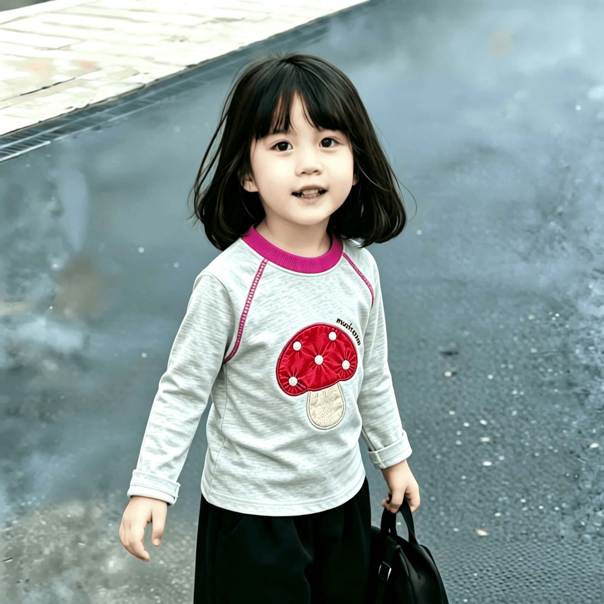 潮流韩版100%纯棉春秋长袖女童上衣明线设计新款时尚T恤百搭打底t