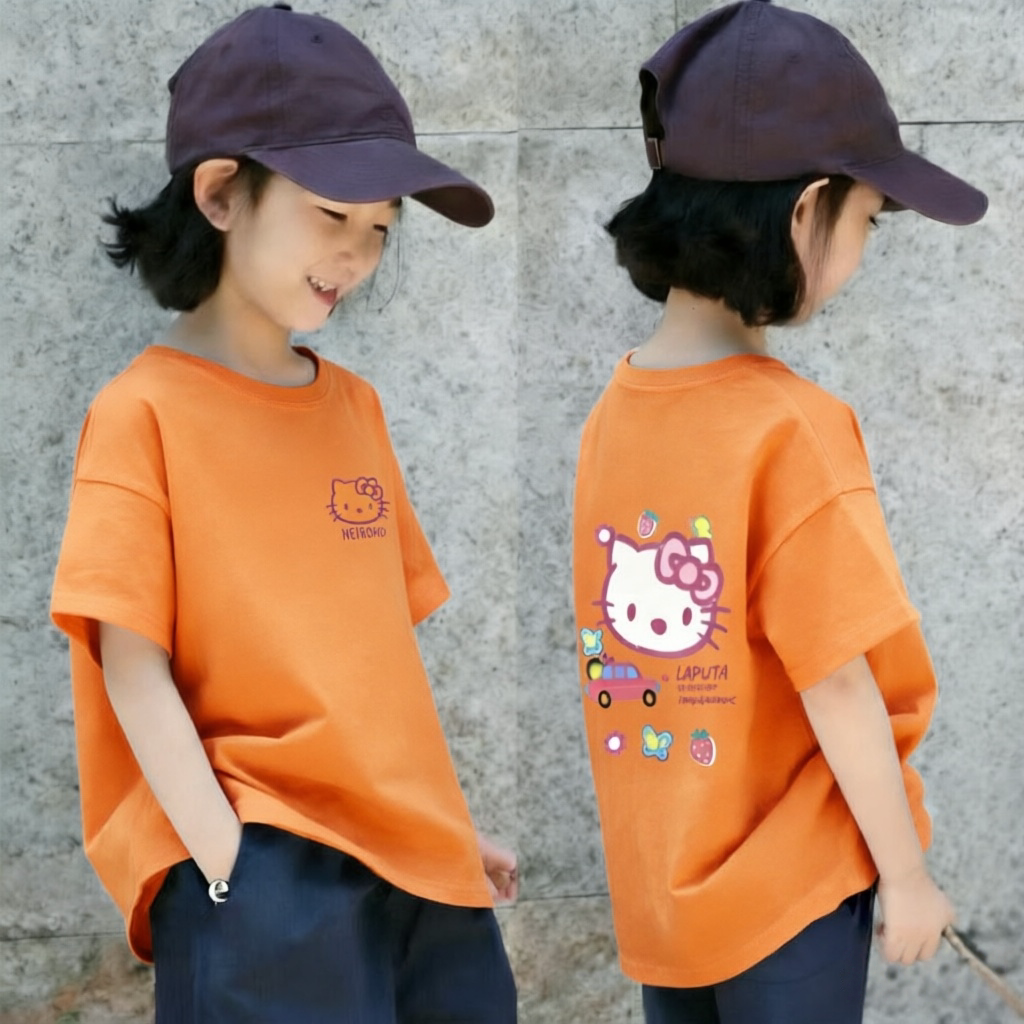 女童纯棉短袖t恤夏季新款圆领中小儿童韩版小众女宝宝休闲T恤上衣