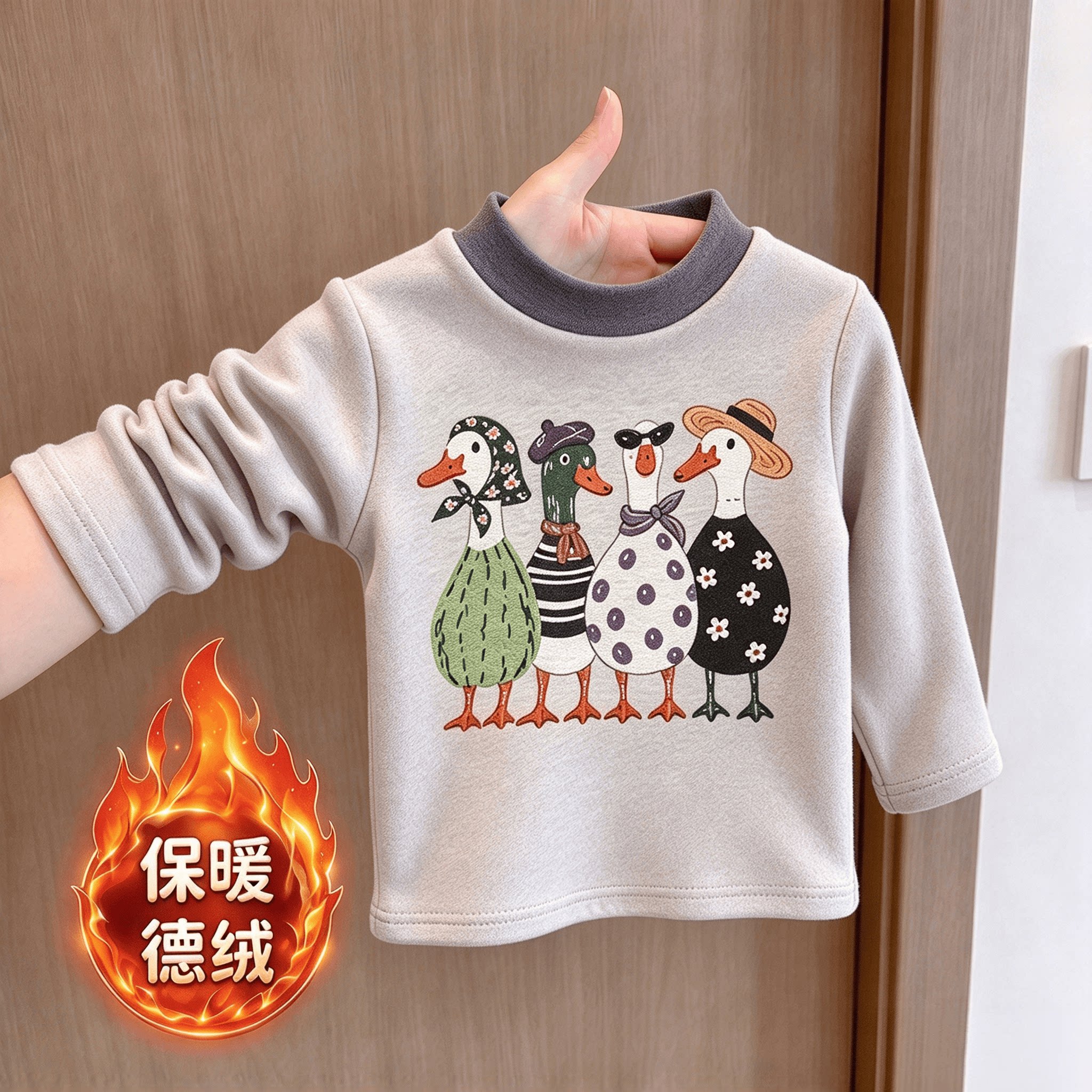 潮酷风男童中小童长袖t恤秋冬内搭洋气德绒打底儿童半高领保暖衣t