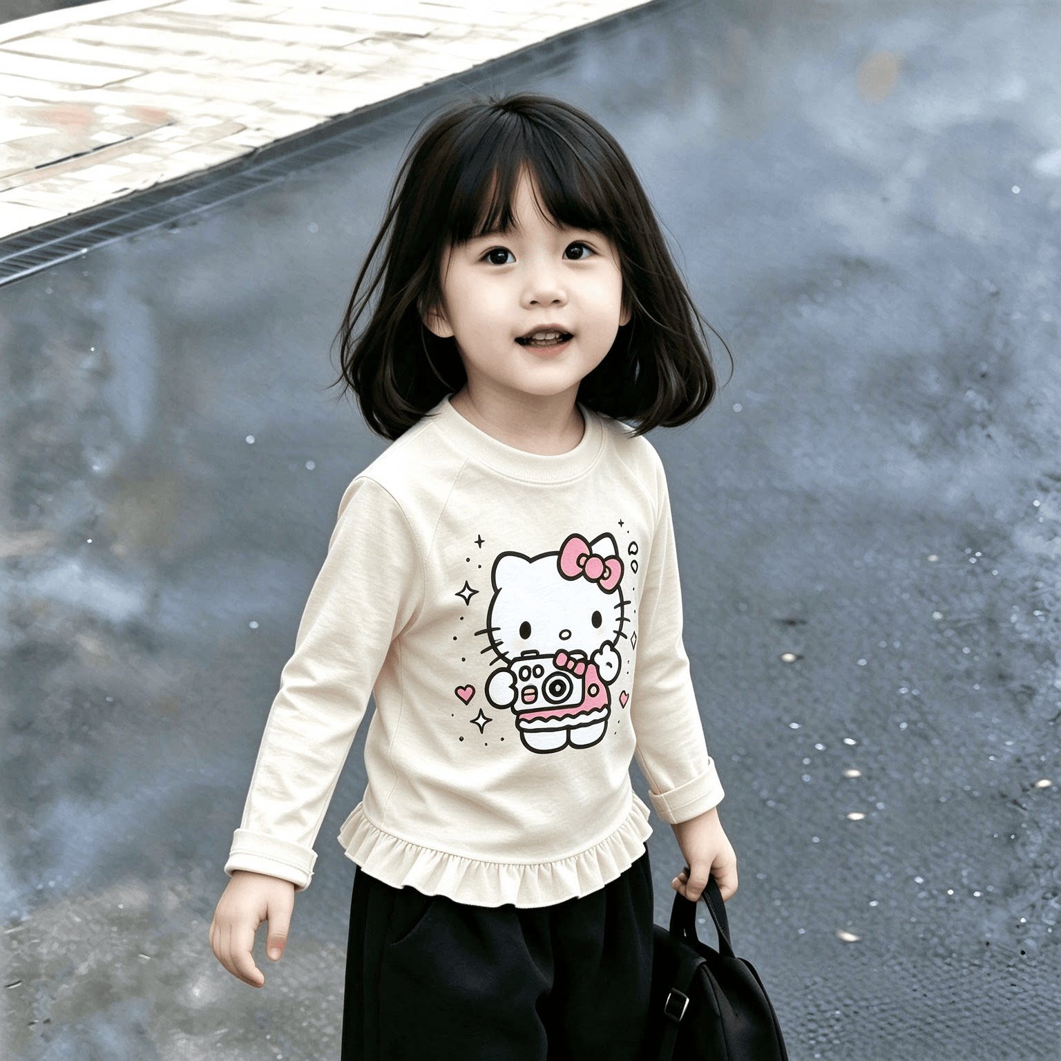 时尚童装婴幼儿长袖T恤春秋季荷叶花边新款女孩子上衣女童娃娃衫t