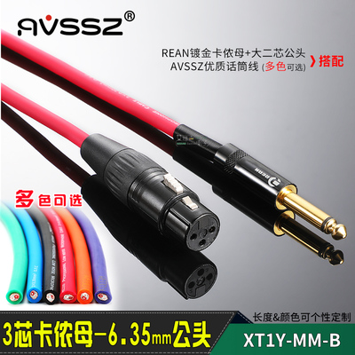 AVSSZ镀金大二芯转卡农母音频线