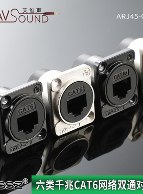 D型对接模块千兆网络RJ45接口可固定86面板网口延长器插座CAT6/5E