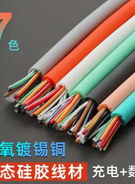 TYPE-C数据线定制硅胶8芯USB适用苹果手机PD快充6A插头接插件配件