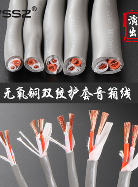 工程安装舞台喇叭线对双绞OFC无氧铜国标护套音箱线2*2.5平方穿管