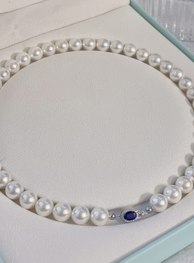 925银温莎蓝宝澳白珍珠项链