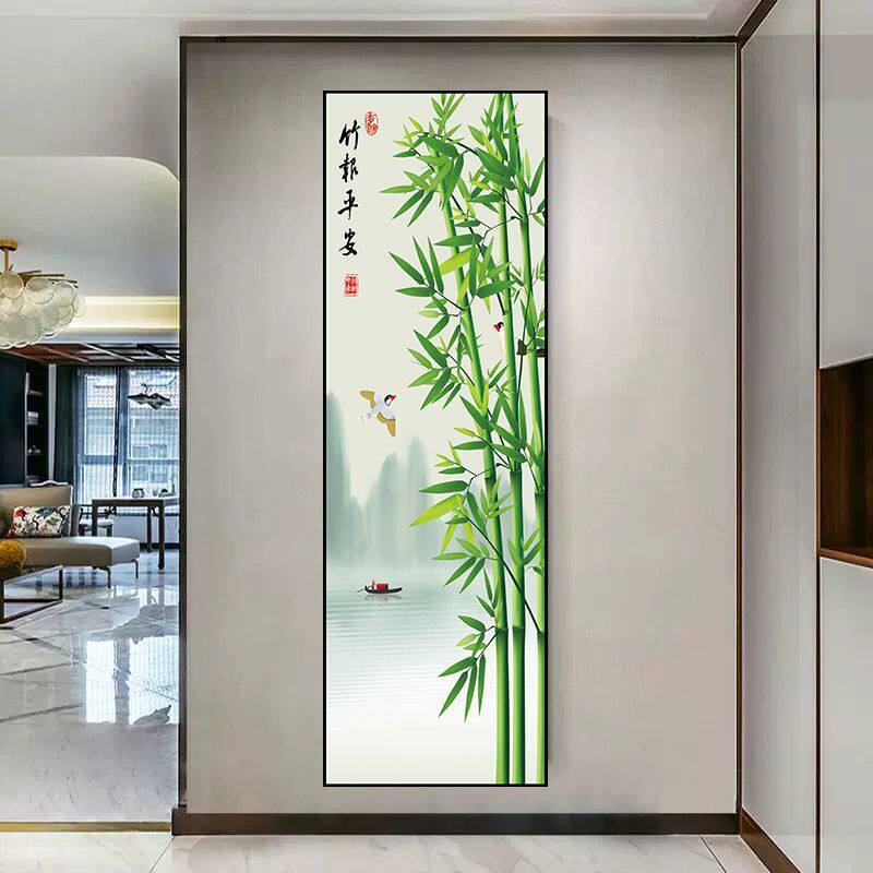 新款窄长条竹子玄关装饰