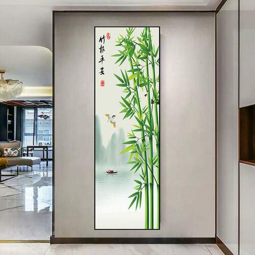 新款窄长条竹子玄关装饰