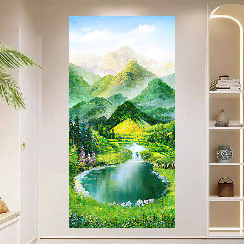 聚宝盆山水风景画入户玄