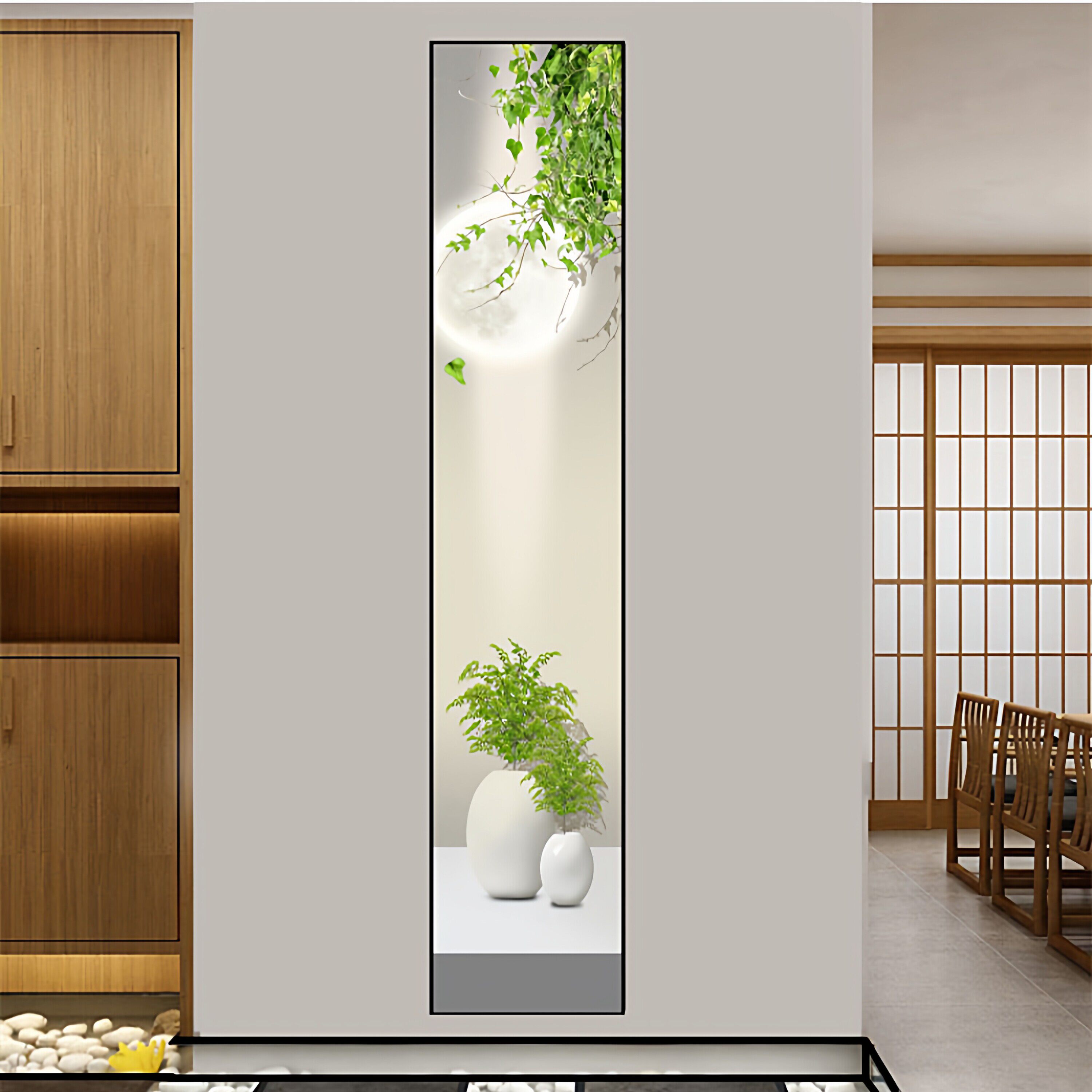 绿植现代风3d玄关客厅竖