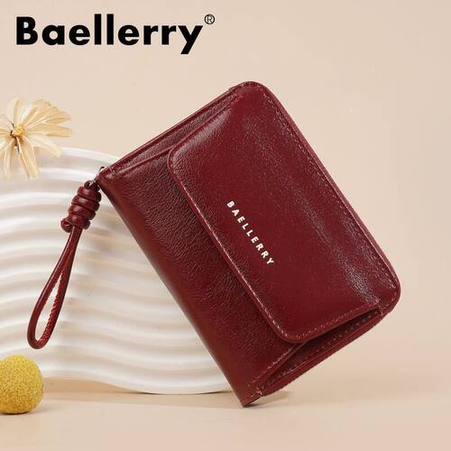 新款油蜡皮手提女士钱包短款日系ins高级感零钱袋钱包钱夹wallet