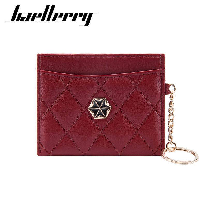 百搭新款无LOGO女士多卡位简约卡包菱格绣花金属提环卡包卡套送礼