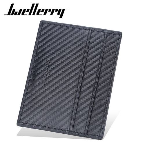 Baellerry新款碳纤维男士卡包简约双面卡位卡夹PU皮卡套现货送礼