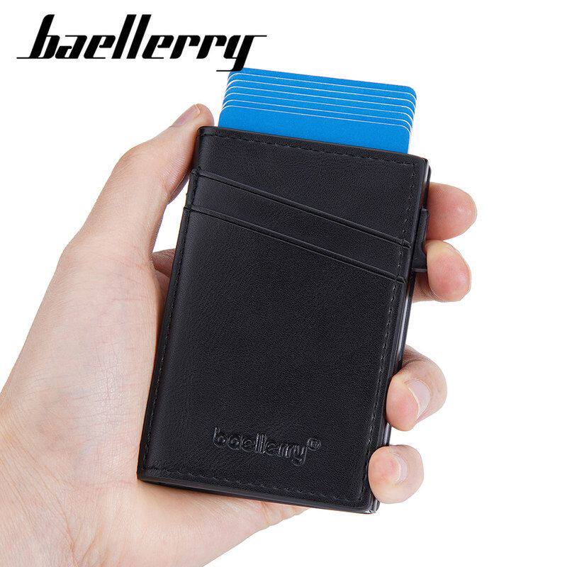 BAELLERRY新款男士侧推自动弹卡RFID卡包商务防磁卡夹包简约卡盒
