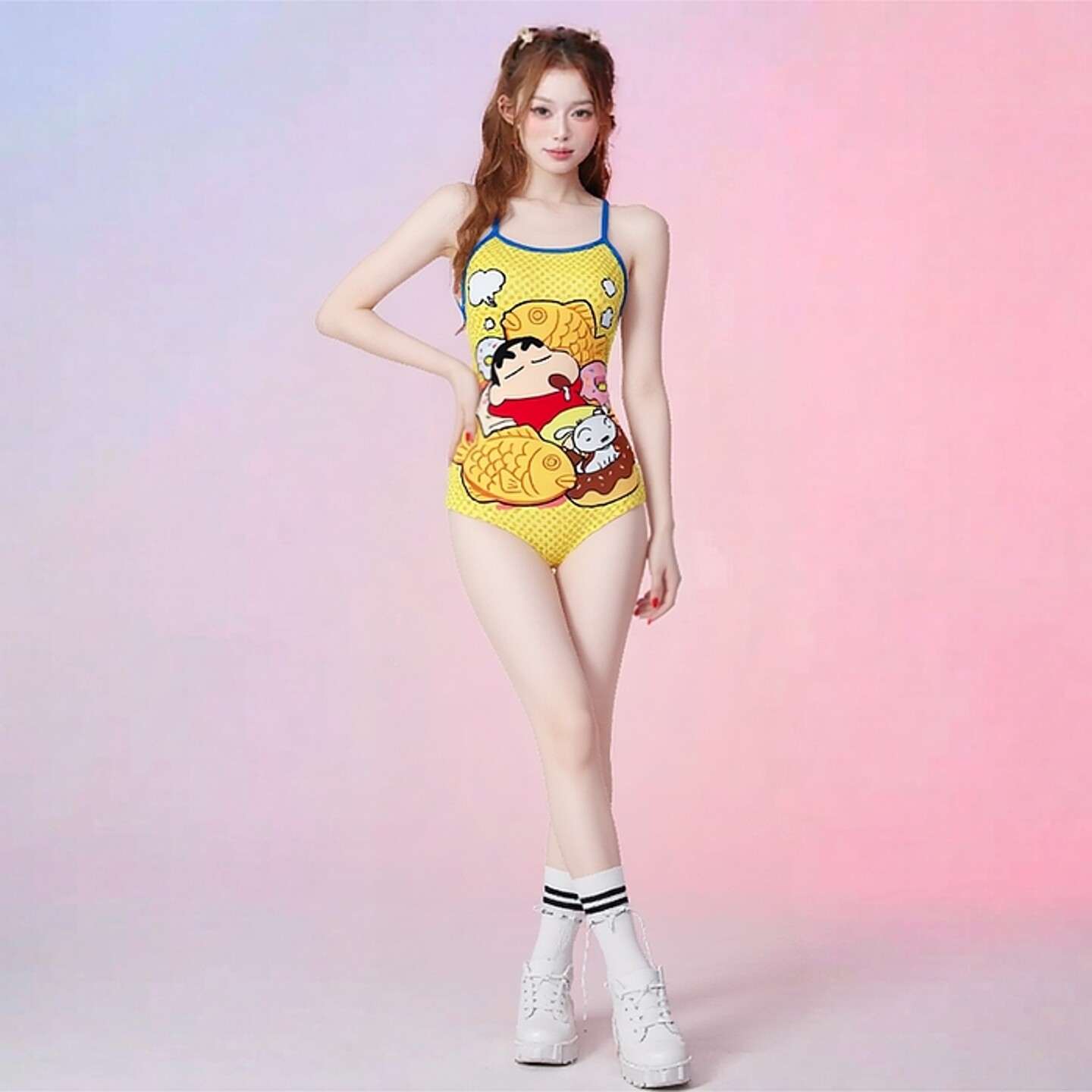 莱卡竞速女无胸垫连体泳衣