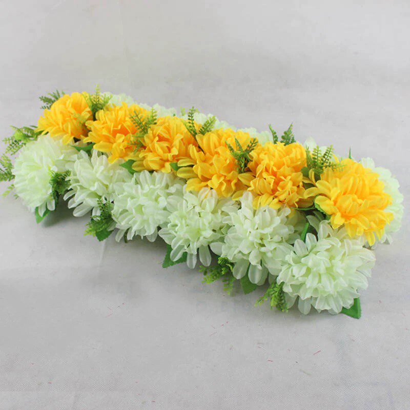 仿真厂家批量菊花排花清明花扫墓花电子花圈车载花圈装饰花拱门塑
