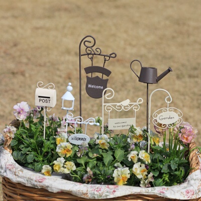 铁艺迷你小水桶花盆户外摆件