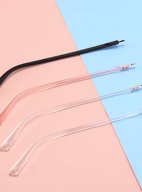 9536水晶腿眼镜脚腿一对通用透明配件替换维修镜架框支架异形牙