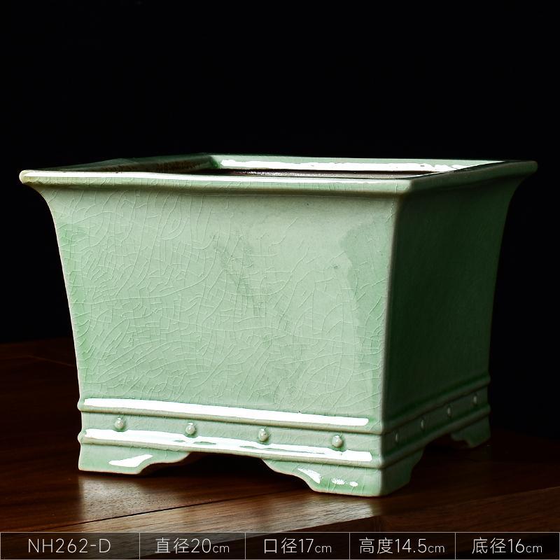 四方造景花盆陶瓷大号高角盆景盆创意中式绿植绿萝吊兰蝴蝶兰专用