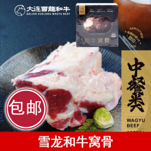 大连特产 雪龙和牛 牛窝骨 1000g 肉筋牛肉  炖煮熬汤红烧 膝盖骨