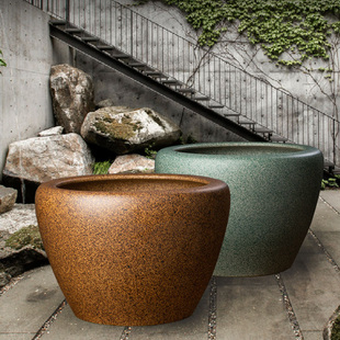 景德镇陶瓷金鱼缸养荷花睡莲盆乌龟锦鲤书画缸特大号庭院客厅水缸