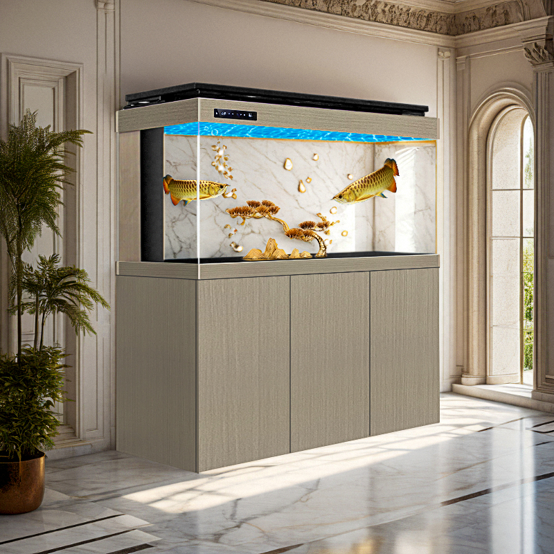 2025新款鱼缸客厅水族箱家用生态超白玻璃落地中型金鱼缸简约轻著