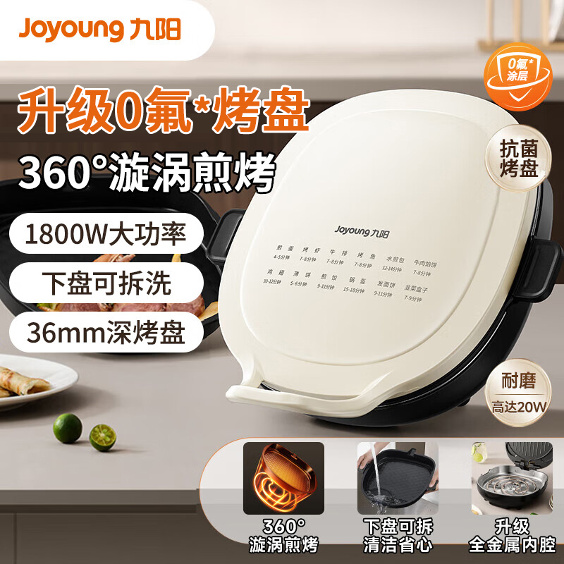 九阳饼档家用双面加热早餐机可拆洗加深下盘耐磨煎烤机GK732