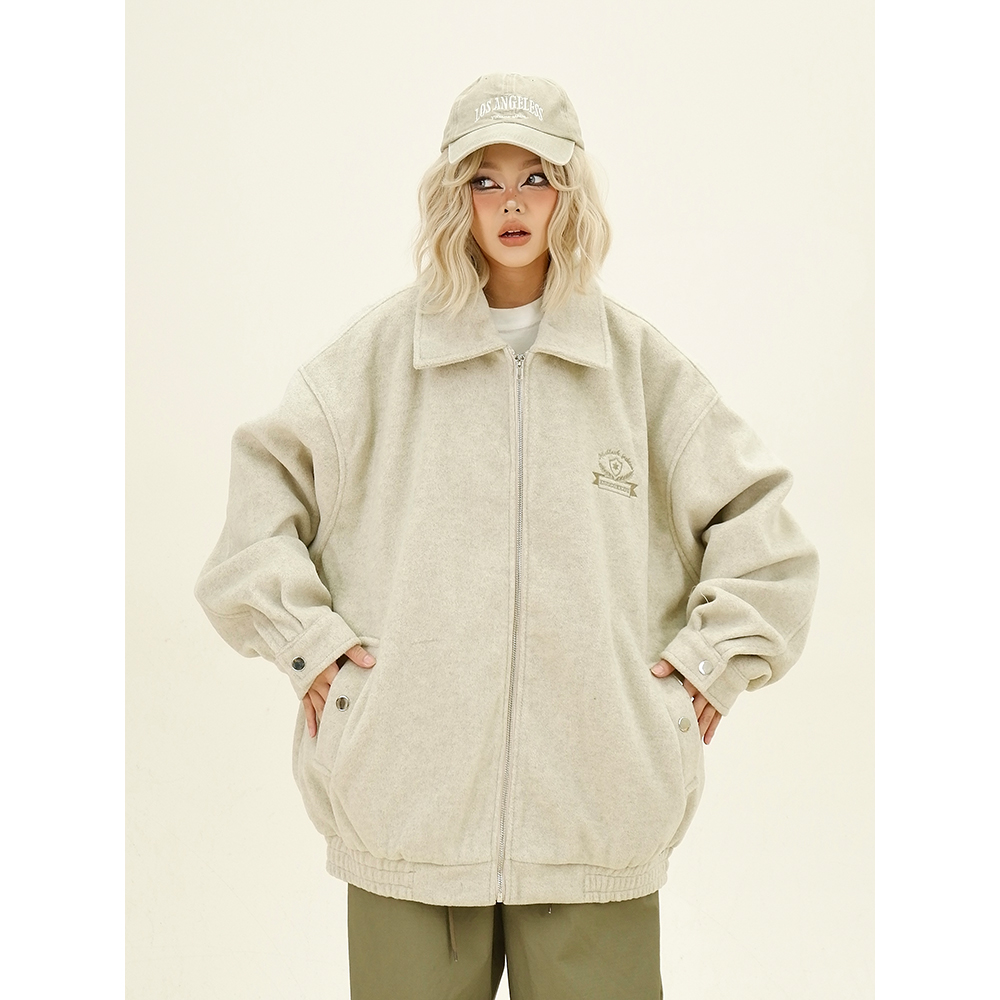 怕麻烦美式复古翻领夹克