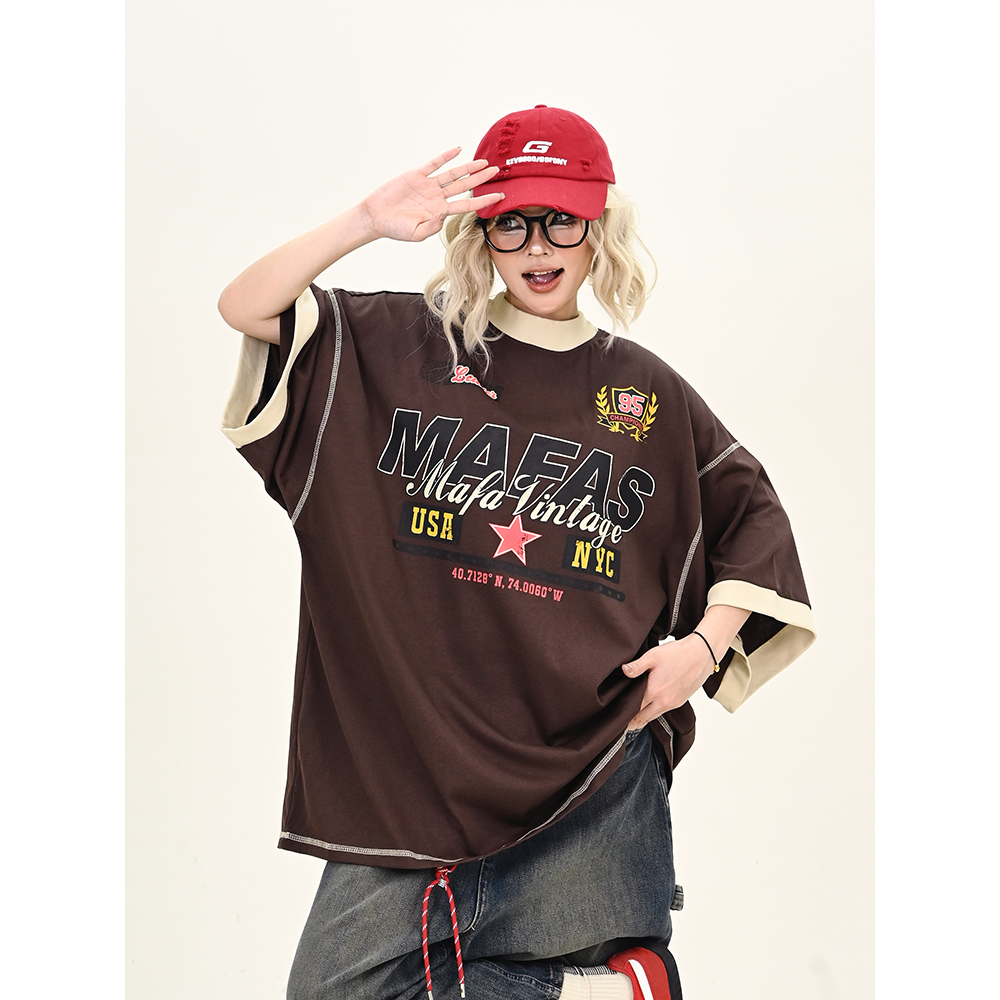 怕麻烦休闲百搭字母短袖T恤