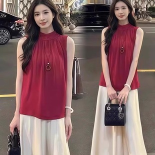 炸街无袖 时尚 女2025夏新款 港版 背心上衣半身裙两件套潮 风洋气套装