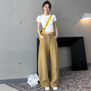 T恤高腰阔腿裤 时尚 减龄两件套潮 洋气显瘦短袖 新款 套装 女2026夏季