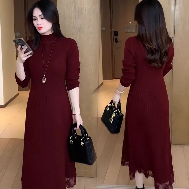 时尚针织衫连衣裙女2025冬新款