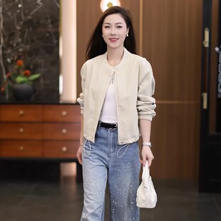 小个子减龄百搭夹克上衣 流行爆款 休闲短款 机车皮衣外套女2026春季