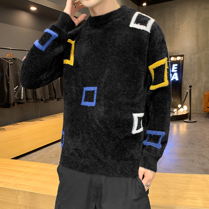 Sweater men's round neck knitting bottoming shirt long sleeve Korean fashion personality autumn and winter men's wear