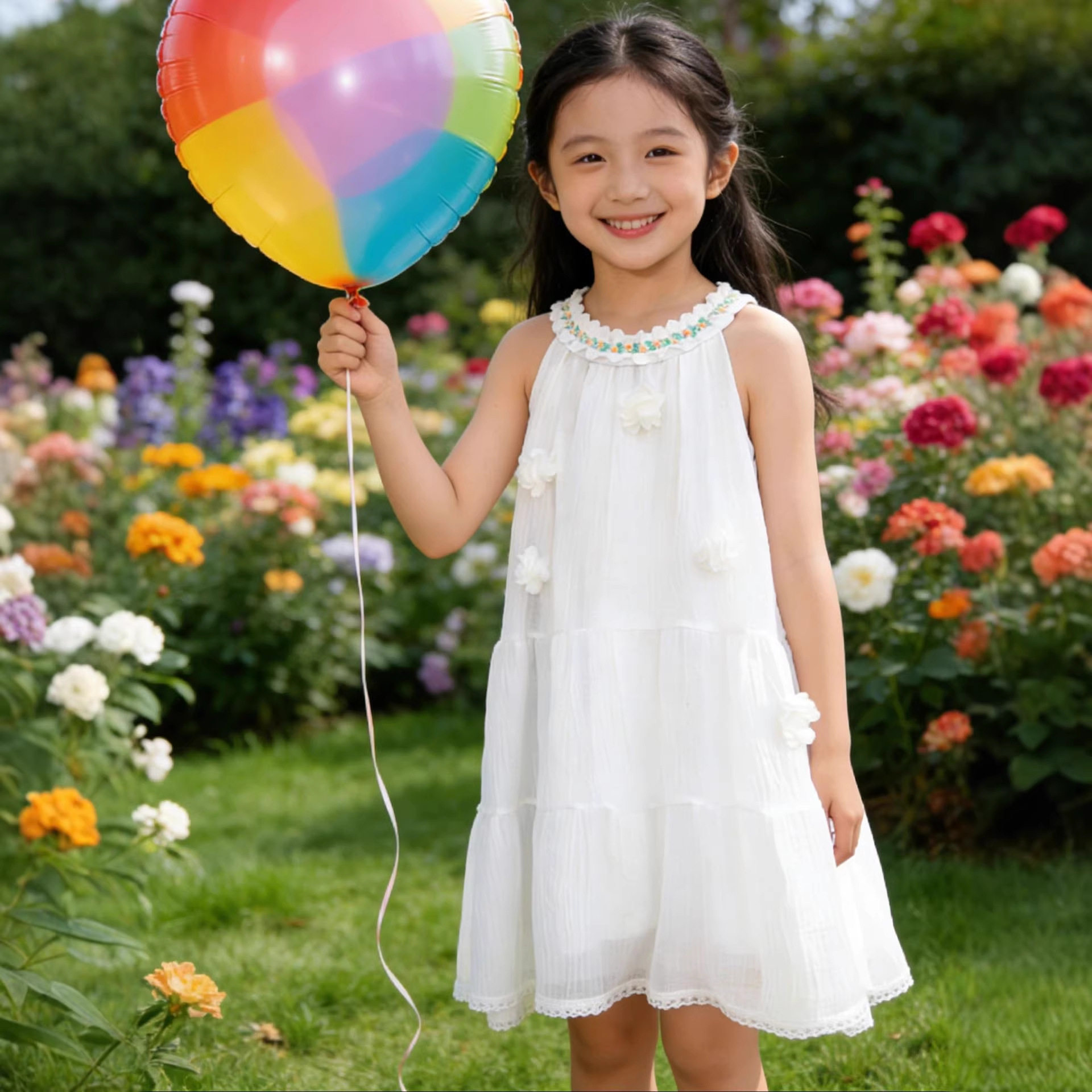 2026春季新款儿童扎染白胚连衣裙女童裙子白色连衣裙儿童挂脖裙子,童装/婴儿装/亲子装,连衣裙,淘宝优惠券,粉丝福利购,淘宝优惠卷