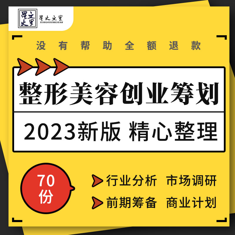 整形美容机构公司医院创业筹备行业分析市场调研商业计划书模板