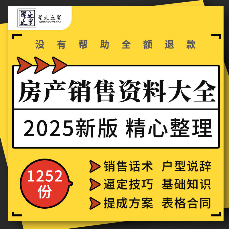 房地产公司置业顾问电话营销售话术逼定谈价户型说辞表格合同模板