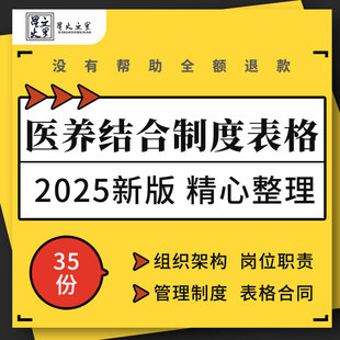 医养结合养老机构组织结构岗位职责管理制度服务手册合同解决方案