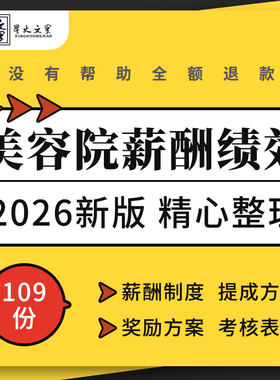 美容院会所店长美容师员工销售人员薪酬工资制度绩效考核方案表格