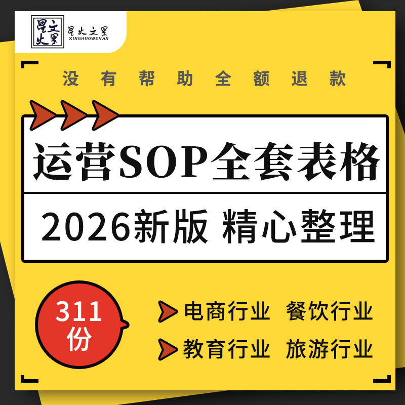 餐饮奶茶电商健身美容养生旅游行业连锁药店私域社群运营SOP表格