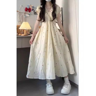15初中生女夏装 百搭学生学院风波点连衣裙高中少女裙子甜美13岁14