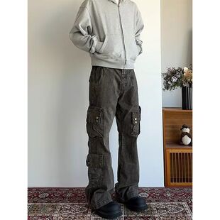 潮流百搭裤 男韩版 子夏季 薄款 2025新款 坠感阔腿拖地长裤 宽松休闲裤