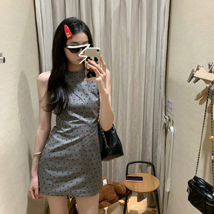 波点背心连衣裙子女夏2025新款 显瘦无袖 辣妹包臀短裙 气质修身 法式